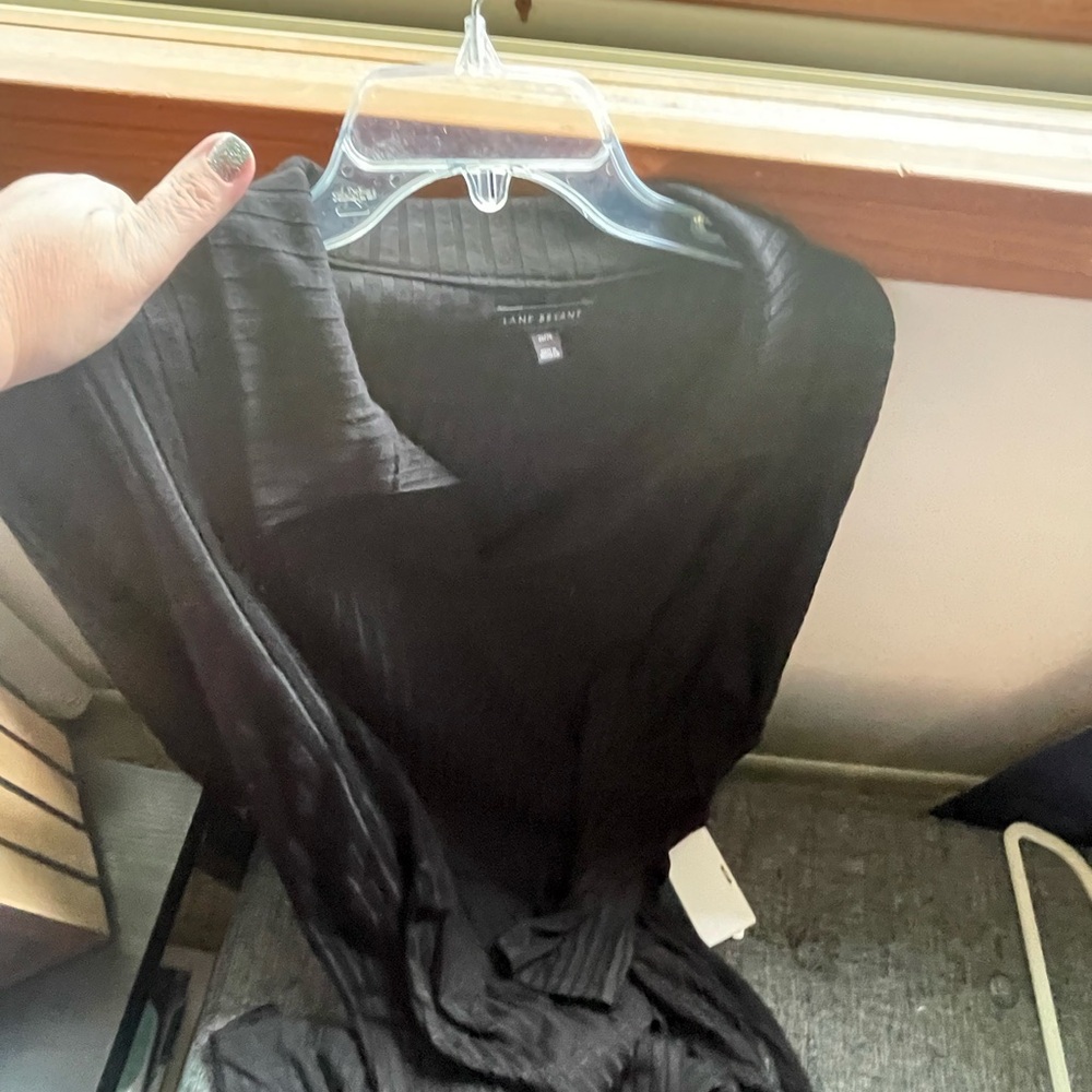 Lane Bryant Elegant Black Collar Dress